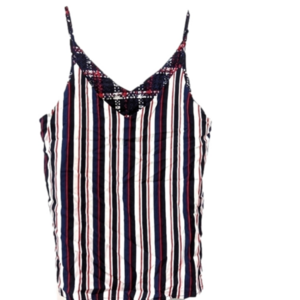 Liverpool red, blue striped tank, size medium